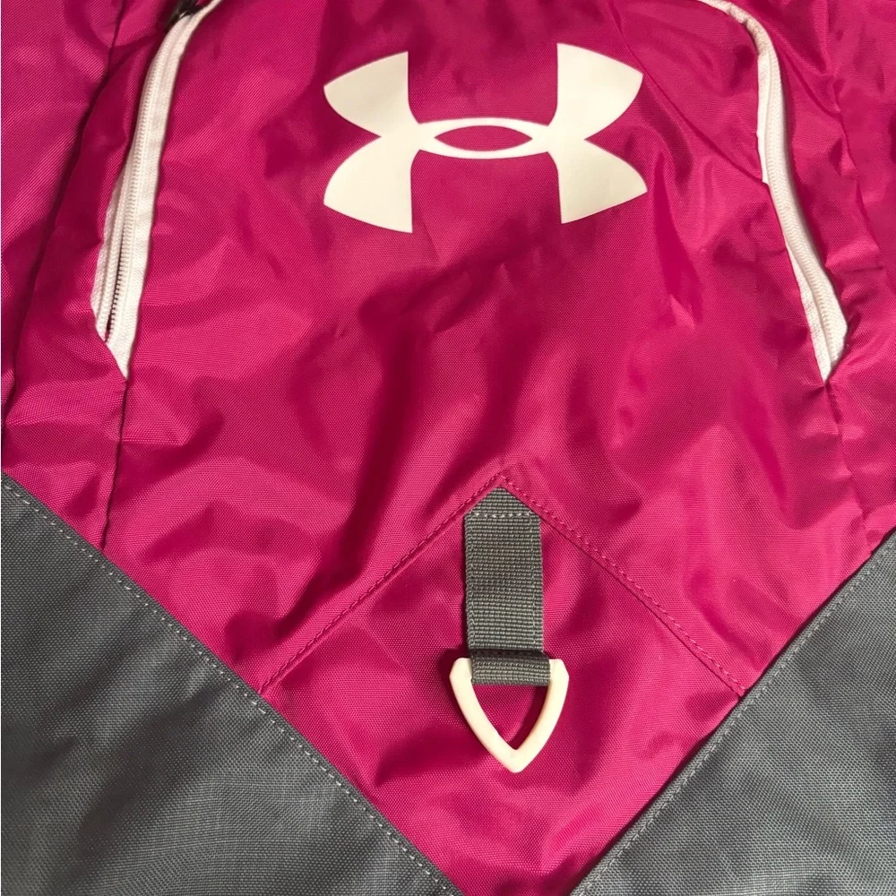 Under Armour Pink and Gray Drawstring Backpack - Picture 2 of 6